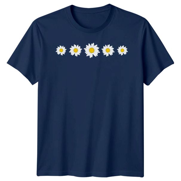 Daisies Flowers Floral Mens T-Shirt Mens Womens Tees Top Womens Tee Graphic Unisex Top_viptrois.com
