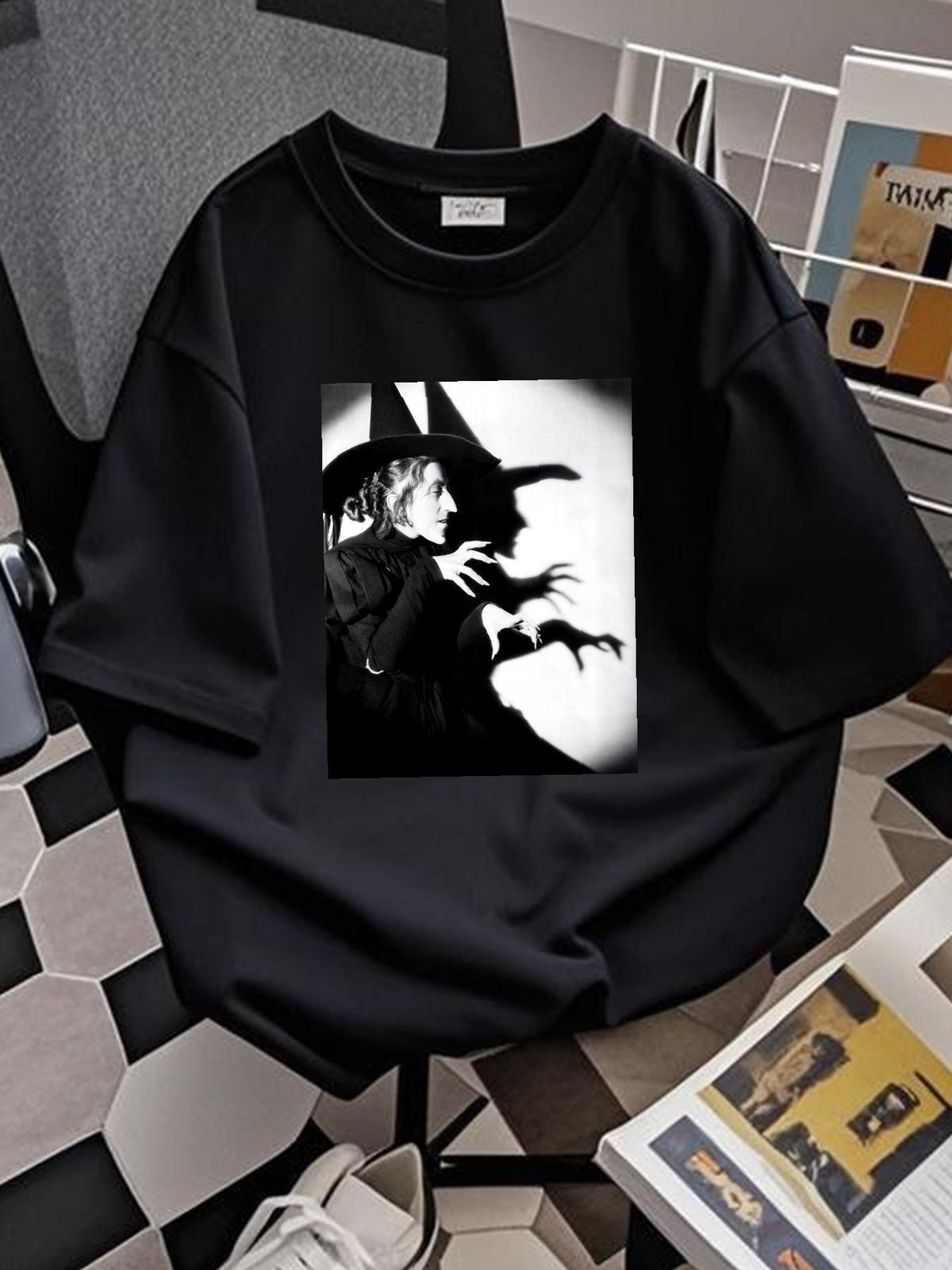 Witch Shadow Shirt Halloween Oz Wizard Tee Dorothy Movie T-shirt Unisex Soft Comfortable Summer Breathable Graphic Versatile Stretched Streetwear_viptrois.com