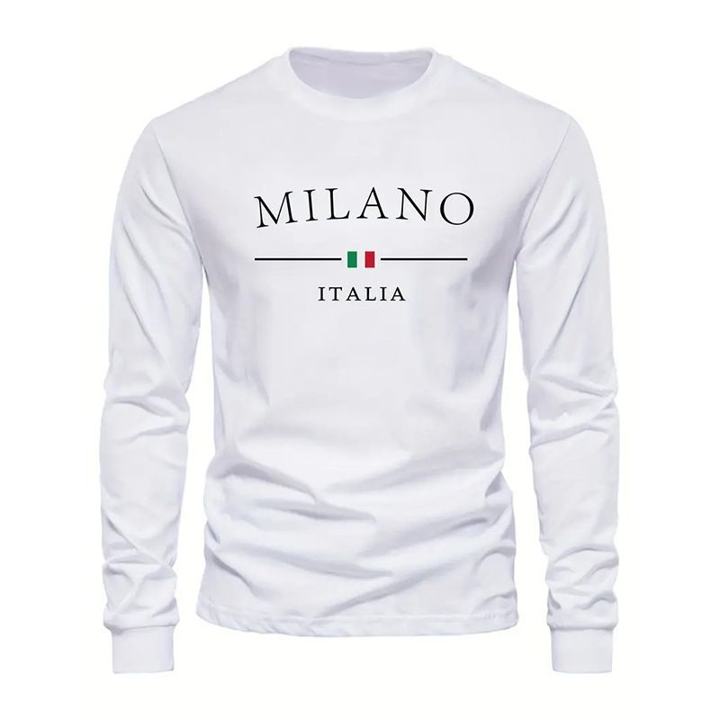 "Men's Graphic Print Long Sleeve T-Shirt - Oversized Fit With 3D Lettering, Moisture-Wicking Polyester For Streetwear (Sizes XXS-XXXL)"_viptrois.com