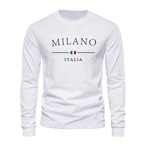"Men's Graphic Print Long Sleeve T-Shirt - Oversized Fit With 3D Lettering, Moisture-Wicking Polyester For Streetwear (Sizes XXS-XXXL)"_viptrois.com