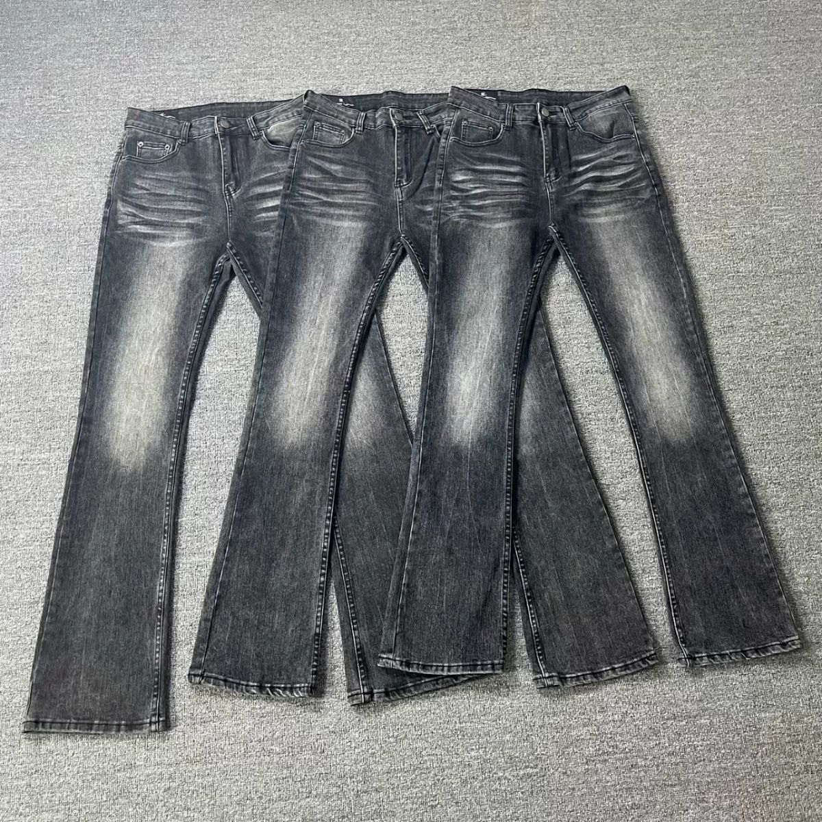 Men's Clothing Texture High Street Style Washed Straight Jeans Retro Vibe Flared Jeans_viptrois.com