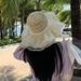 Women's Spring/Summer New Style French Pearl Lace Straw Summer Foldable Large Brimmed Sunscreen Hat_viptrois.com
