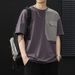 Tall Extended T-shirt Men's Summer Thin Japanese Short-sleeved T-shirt Men's New Tooling Trendy Brand Round Neck Half-sleeved T-shirt_viptrois.com