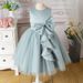 Girls Bow Dress New Style Children's Dress Princess Cross Border Children's Clothing Solid Color Mesh Princess Dress Live Supply_viptrois.com