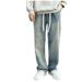 Men's Clothing Summer Jeans Thin Men's Style Washed Versatile High Street Loose Drape Casual Pants Straight Pants Men_viptrois.com