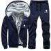 Men's Fleece-Lined Hoodie & Jogger Set | Winter Warm Tracksuit | Plus Size 8XL Available (Gray/Black/Navy, M-8XL)_viptrois.com