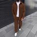 Men's Clothing Corduroy Long Sleeved Jacket Casual Trousers Two Sets_viptrois.com