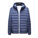 Men's Lightweight Down Jacket With Hood - 90% White Duck Down Fill, Waterproof & Windproof, Outdoor Short Coat For Hiking, Travel, And Daily Wear_viptrois.com