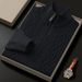Men's Half-Zip Knit Sweater Winter Thickened Fleece Lined Pullover Casual Business Style Comfortable Soft Yarn Long Sleeve Top_viptrois.com