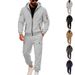 Men's Fleece Lined Two Piece Winter Suit Casual Sportswear Hooded Set Fashionable_viptrois.com