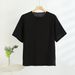 Men's Cotton Round Neck One Button Short Sleeved T-shirt, Loose Simple Solid Color Base Shirt, Summer Sweat Absorbing_viptrois.com
