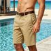 Men's Quick Drying Solid Color Summer Business Casual Shorts Five Point Loose Fit Beach Outdoor Sports Pants_viptrois.com