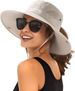 FURTALK Womens Sun Hat With Ponytail Hole Beach Hiking Summer Wide Brim UPF 80+ Outdoor Protection Foldable Bucket Hat_viptrois.com