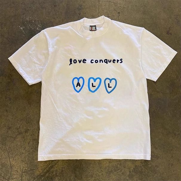 American Vibe High Street Style Pure Cotton Short-sleeved T-shirt Men's Summer Trendy Brand Niche Design Casual Bottoming Shirt_viptrois.com