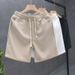 Waffle Shorts Men's Summer Thin Trendy Brand All-match Shorts Men's Sports Loose Straight Beach Pants_viptrois.com