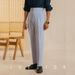 Men's Clothing Italian Men's Summer Seersucker Paris Buckle Naples Blue Striped High Waist Trousers Straight British Casual Pants_viptrois.com