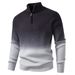 Men's Gradient Color Half-Zip Sweater – Autumn Textured Knit Pullover With Rabbit Wool Blend – Relaxed Fit Ribbed Hem Casual Top (M-XXXL)_viptrois.com