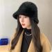 Autumn and Winter Korean Gradient Color Warm Women's Rabbit Hair Bowl Show Face Small Fisherman Fashion Tourism Bucket_viptrois.com