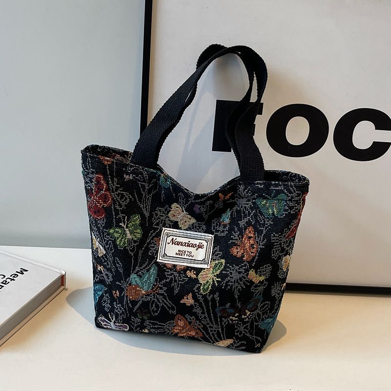 Women's Tote Bag Large Capacity Large Capacity Butterfly Canvas Bag Commuter Tote Bag Women's Fashion Go Out Shoulder Mommy Bag_viptrois.com