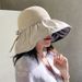 Hat Female Summer Eaves Vinyl Bucket Hat UPF50 + Bow Sun Hat Face Covering Sun Hat Sun Hat Female_viptrois.com