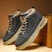 Men's Winter Snow Boots Faux Fur Lined Slip-On Waterproof Slip-Resistant Casual Shoes For Cold Weather_viptrois.com