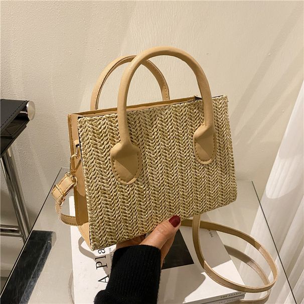 Women's Shoulder Bags A Trendy Solid-color Pp Woven, Elegant And Retro Small Square Single-shoulder Crossbody Bag For A Stylish And Trendy Woman_viptrois.com