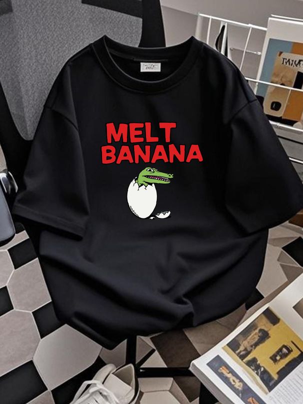 Vintage Melt Banana T Shirt Size S M L XL 2XL Soft Homme Comfortable Graphic Versatile Designer Clothes Breathable Stylish Fashion Summer Casual_viptrois.com