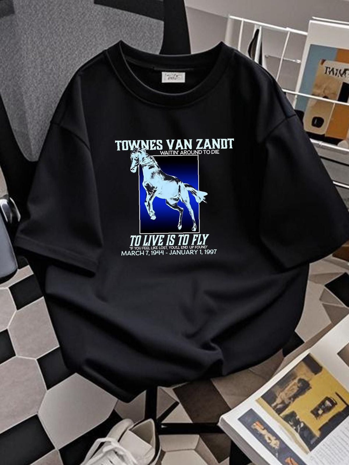 TOWNES VAN ZANDT To Live Is To Fly Shirt Black 1 Side Front Unisex S-5XL Comfortable Slightly Stretched Top For Everyday Wear Soft Fashion Stylish_viptrois.com