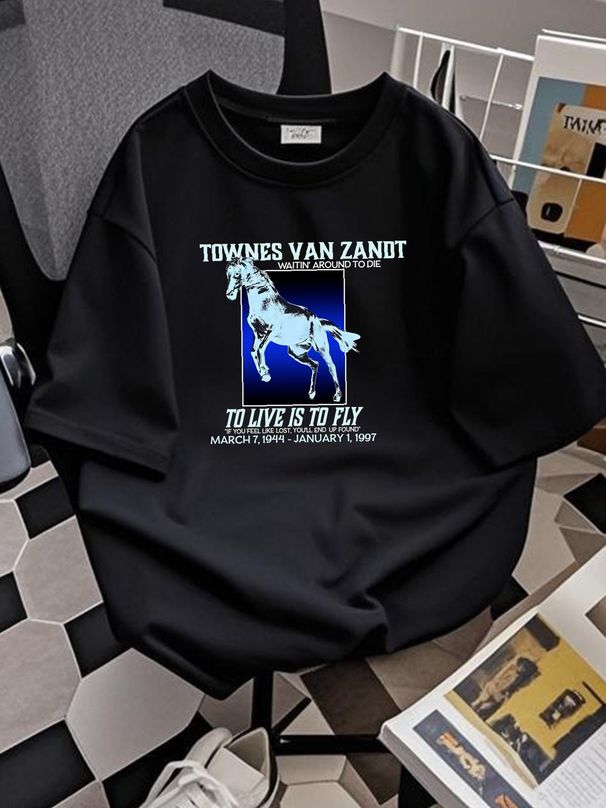TOWNES VAN ZANDT To Live Is To Fly Shirt Black 1 Side Front Unisex S-5XL Comfortable Slightly Stretched Top For Everyday Wear Soft Fashion Stylish_viptrois.com