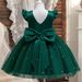 Kids' Clothing Girls Dress Flying Sleeve Pearl Mesh Princess Dress Backless Bowknot Piano Performance Costume_viptrois.com