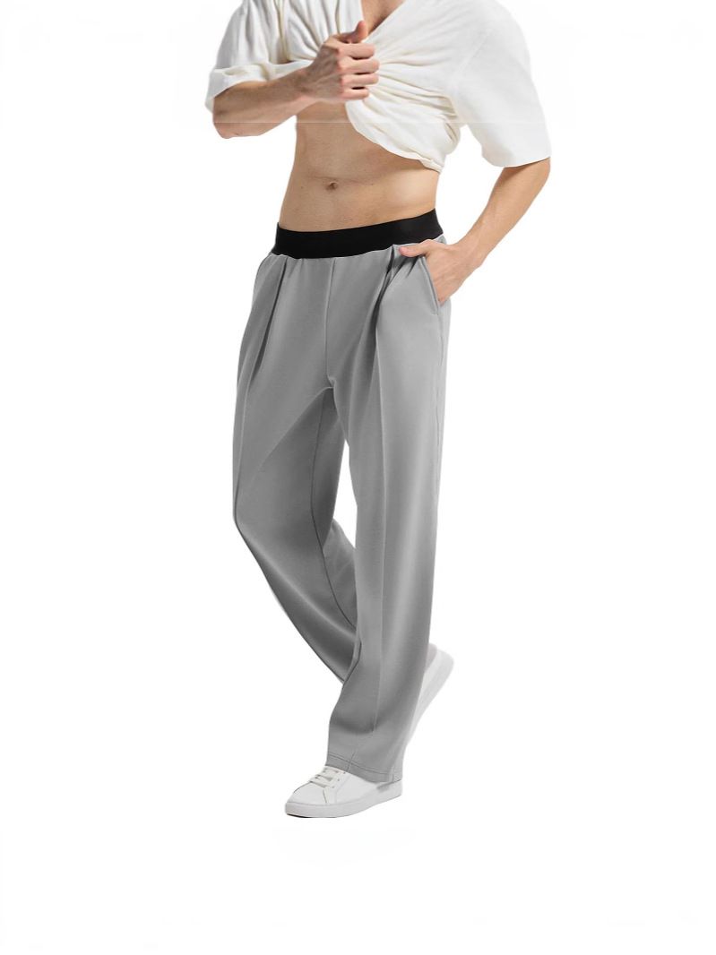 Men's Clothing New Men's Men's Stitching Casual Knitted Trousers_viptrois.com