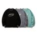 Embroidered Logo Sweater – Unisex Couple’s Knit Top With Faux Layered Design (Black/Gray/Blue, S-XL)"_viptrois.com