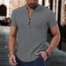 Men's Clothing Men's Linen Casual Shirt Plain V Neck Summer Casual Daily Clothing_viptrois.com