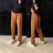 Men's Clothing Cloud Soft Acetate Drape Straight Casual Pants Men's Light Luxury High End Drape Loose Warm Trousers_viptrois.com