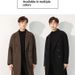 Loom Loom Cuban Collar Trench Mid-Length Autumn Quilted Double-Breasted Men's Woolen Coat_viptrois.com