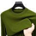 Worsted Knitted Long Sleeve Sweater Men's Thin Crew Neck Bottom Sweater Men's Clothing_viptrois.com