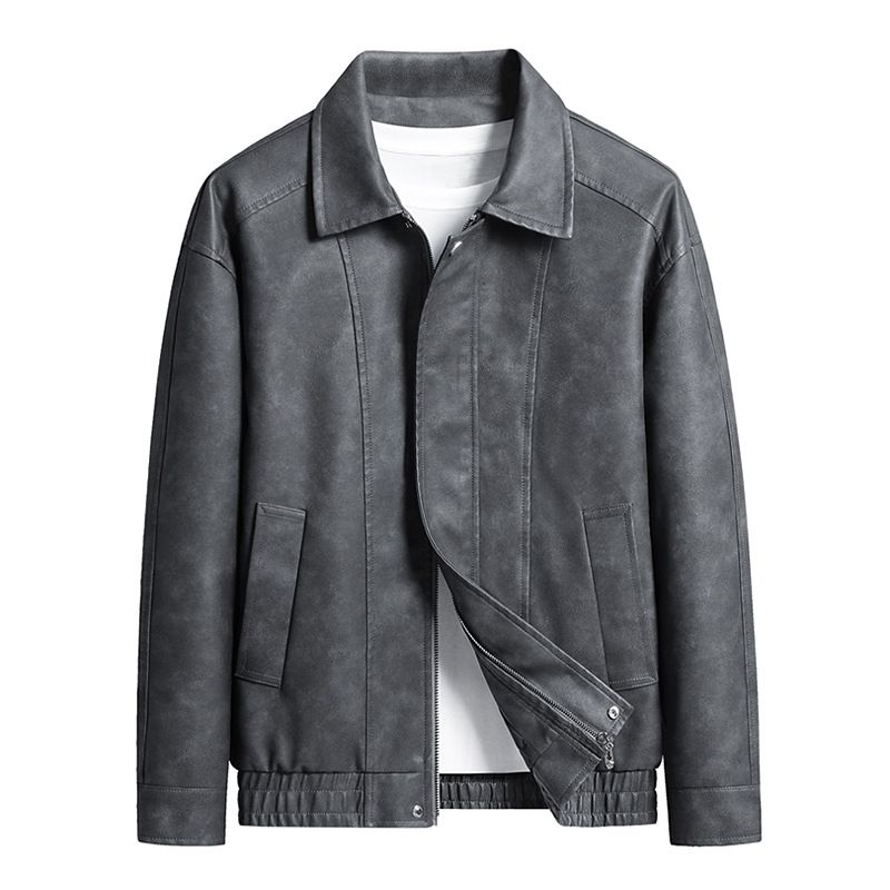 Men's Clothing Autumn New Suede Jacket Men's Autumn American Retro Shirt Coat Trendy Lapel Men's Leather Jacket_viptrois.com