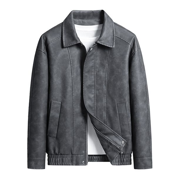 Men's Clothing Autumn New Suede Jacket Men's Autumn American Retro Shirt Coat Trendy Lapel Men's Leather Jacket_viptrois.com