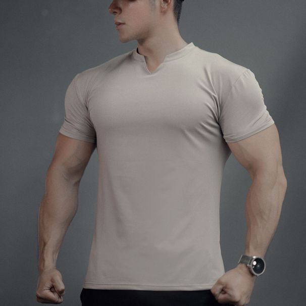 Men's Performance V-Neck T-Shirt - Stretch & Quick-Dry Workout Tee For Gym, Running & Casual Wear (M-XXXL)_viptrois.com