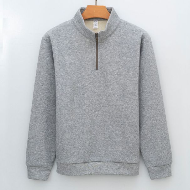 K Velvet Half Zip Hoodie, Loose Sweater, Long Sleeved, No Perm, Warm Men's Clothing_viptrois.com