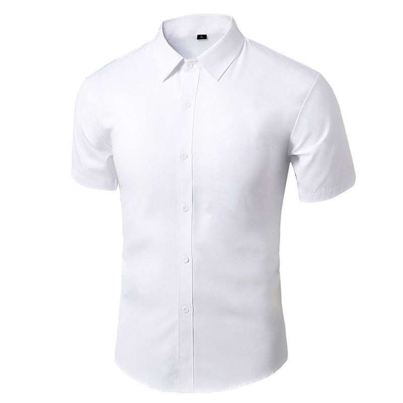 Pulse Pulse Men Long Sleeve Non-Iron Business Formal Slim Fit Korean Style Professional Office Men's White Casual Suit Shirt_viptrois.com