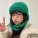Korean Handmade Crochet For Women's Ear Scarf, One Piece Knitted Headband Hat, Winter Warm Flying Hat_viptrois.com