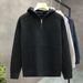 "Unisex Distressed Hooded Cardigan – Oversized Open-Front Knit Sweater With Mesh Detailing (M-3XL, Black/Navy/Gray)"_viptrois.com
