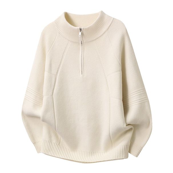 Knitted Sweater Autumn New Fashion Zipper Neck Sweater Men_viptrois.com