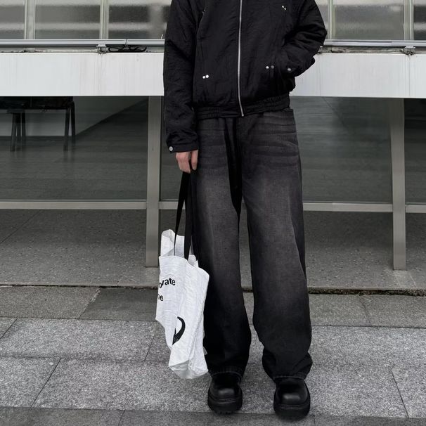 "Unisex Straight-Leg Jeans - Classic Hong Kong Style Denim Pants For Men & Women | Timeless Vintage Wash Options"_viptrois.com