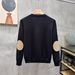 Men's Stylish Round Neck Sweater - Winter Knit Pullover With Embroidery, Warm & Comfortable, M-3xl (White/Black/Green)_viptrois.com