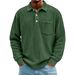 Men's Corduroy Polo Shirt – Slim Fit Long Sleeve Casual Shirt With Striped Texture (Breathable Polyester, Versatile Layering For Urban)_viptrois.com