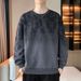 Spring And Autumn New Men's Casual Versatile Youth Handsome Long Sleeve T-Shirt Round Neck Hoodie Pullover 0F1_viptrois.com