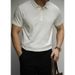 Men's Slim Fit V-Neck Polo Shirt – Breathable & Moisture-Wicking Summer Knit (Black/White/Grey/Beige/Army Green/Blue)_viptrois.com