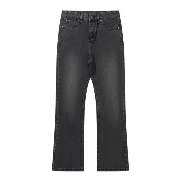 Men's Clothing Washed Distressed Grey Straight Leg Casual Versatile Fashion Simple Flared Jeans_viptrois.com